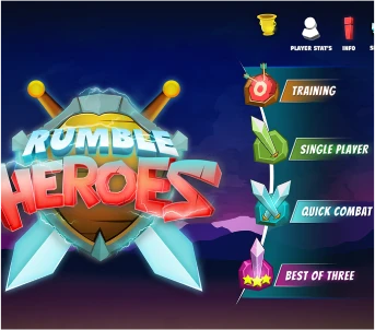 Rumble Heroes_Gaming app UI design portfolio