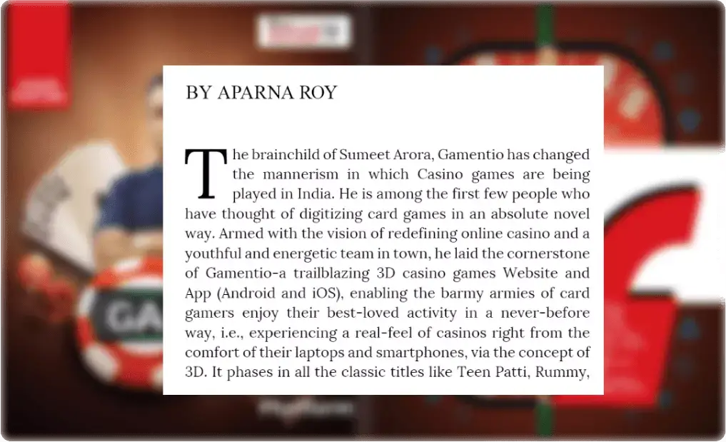 An excerpt from a business magazine article announcing us as the best game development company of 2019.