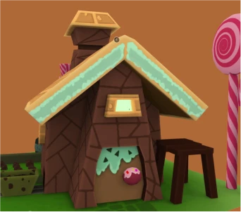 3D model of a gingerbread house