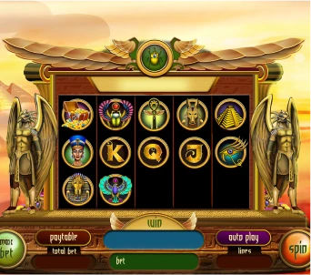 Egyptian-themed slot machine interface