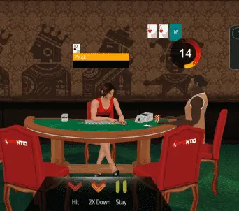 3D art design of two character in poker game