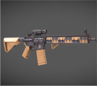 3D art design of a sniper gun in razor edge game