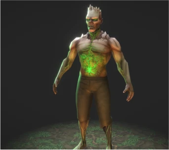 3D art model of a man infected game