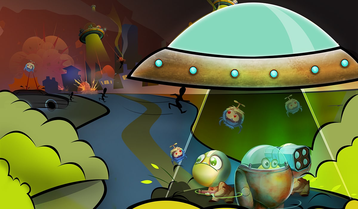 Characters styles in Alien Invasion Defense game