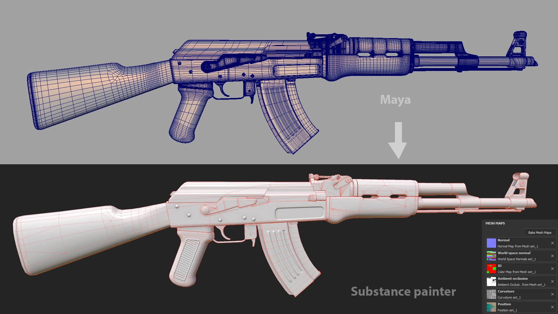 Baking  (Transfer high poly details in low poly model)