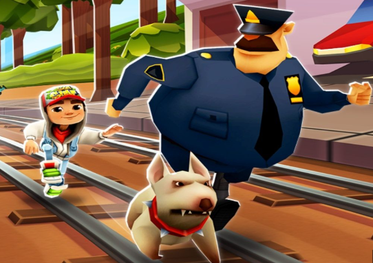 Angry inspector dog from Subway Surfers.